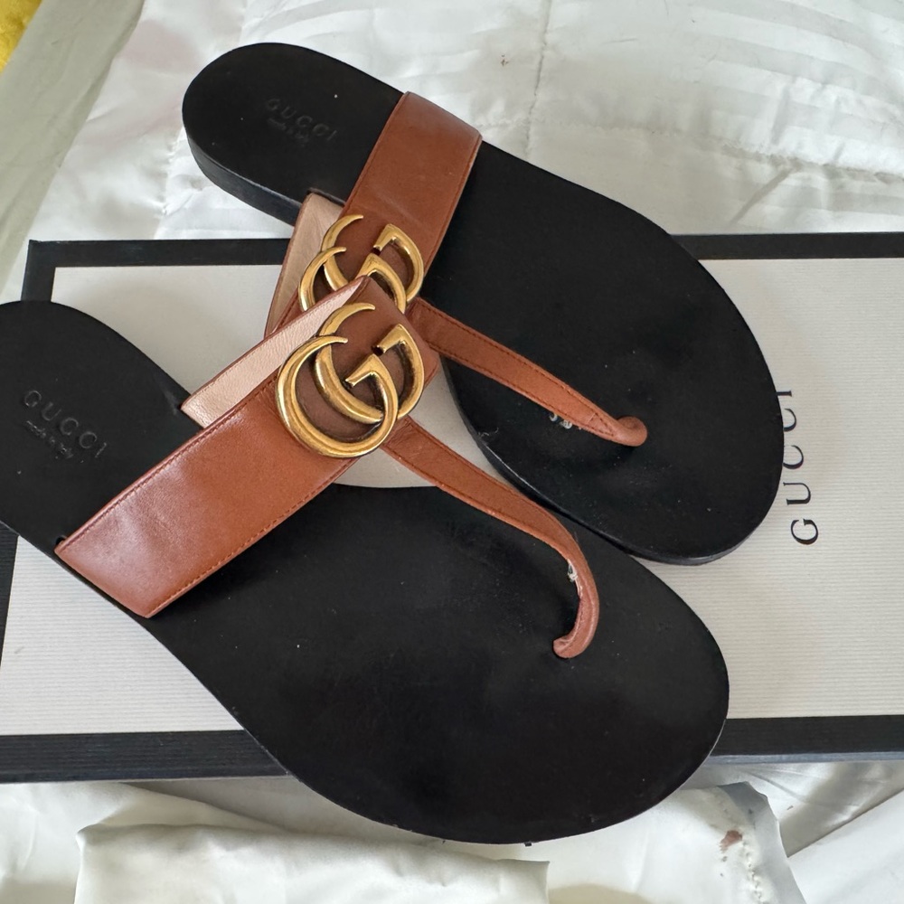 Gucci Marmont Sandals in "Bright Cuir" (37) in GUC